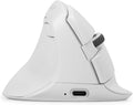 DELUX Left Handed Ergonomic Mouse Mini Wireless Vertical Mouse Silent Click Ergonomic Mouse Up to 4000 DPI 6 Buttons Rechargeable Bluetooth/2.4G/ Wired Tri-Mode for Laptop/PC (M618ZD-White)