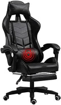Office Chair Video Game Chairs Ergonomics Lift Seat with Footrest High Back Gaming Chair Multifunction with Headrest and Lumbar Support for Video Game Chair Swivel Chair Pink White