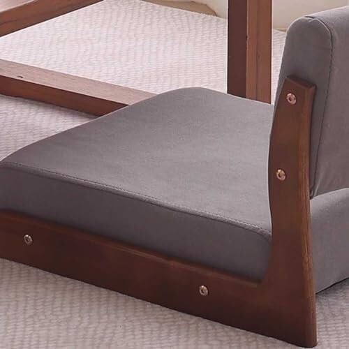 ELEFOCUS Portable Floor Chair for Living Room and Bedroom – Comfortable Cushion – Timber Meditation Floor Seats(BraunStyle1)