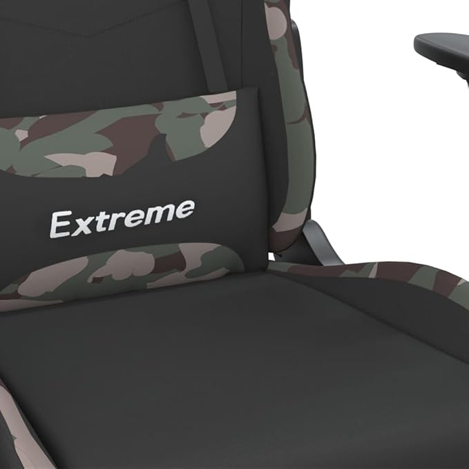 Massage Office Gaming Chair with Footrest Fabric Massage Office Chair Ergonomic Desk Chair Rolling Swivel Adjustable PC Computer Chair for Women Adults Girls(Black&ampCamouflage) -AA
