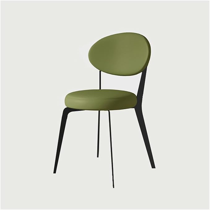 Adjustable Office Computer Chair with Armrest Leather Dining Chair Home Furniture Restaurant Dining Chair Creative Household Dining Chair(Black-Green)