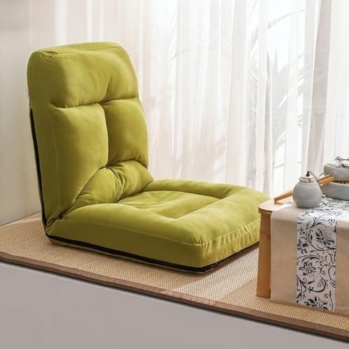 ELEFOCUS Floor Chair with Backrest Foldable Floor Chair for Adults Meditation Chair with 5 Adjustable Positions(/Green)