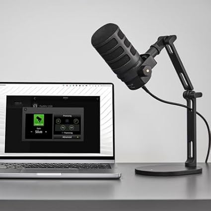 Rode PodMic USB Dynamic Broadcast Microphone (White) with Rode Desk Stand 2 (DS2) and XLR Cable