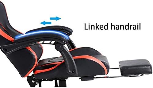 Gaming Chair Computer Chairs Swivel Chair Video Game Chair Elevating Rotary with Footrest Armchair Ergonomics Computer Chair Racing Style with Headrest and Lumbar Suppo(Black Gold)