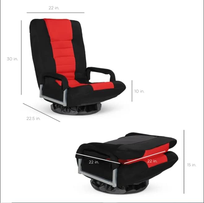 Lumbar Support Gaming Floor Chair 30'' H x 22'' W x 22.5'' D (Red/Black)