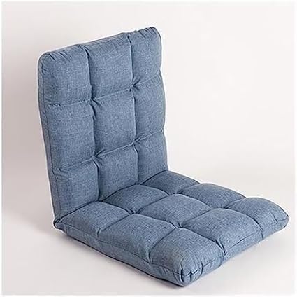 ELEFOCUS Floor Chair Chaise Longue Sofa with Backrest Folding Couch Lounger with 5 Adjustable Positions for Office Living Room(Blau)