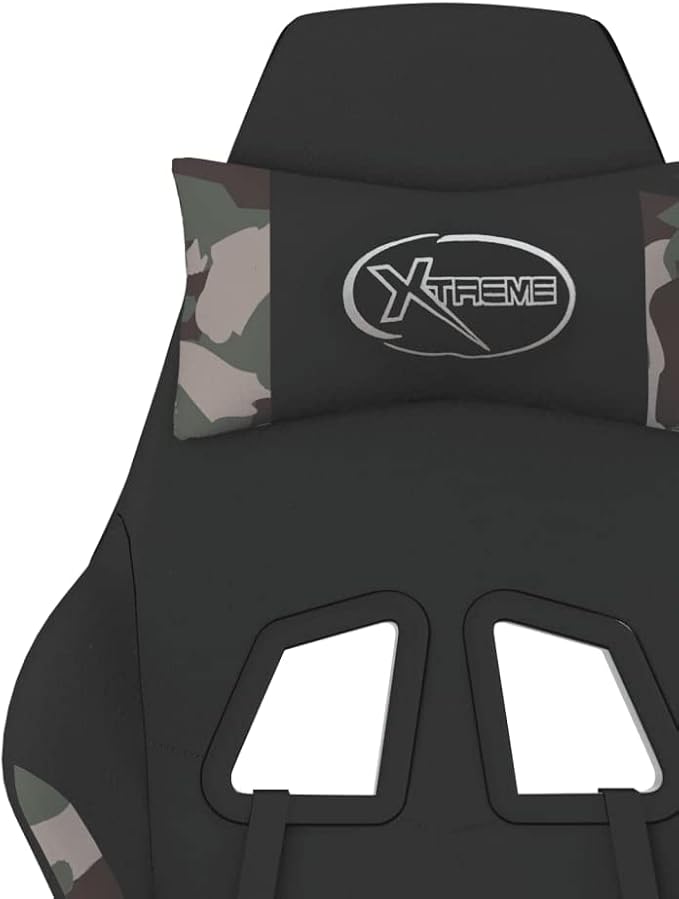 Massage Office Gaming Chair with Footrest Fabric Massage Office Chair Ergonomic Desk Chair Rolling Swivel Adjustable PC Computer Chair for Women Adults Girls(Black&ampCamouflage)