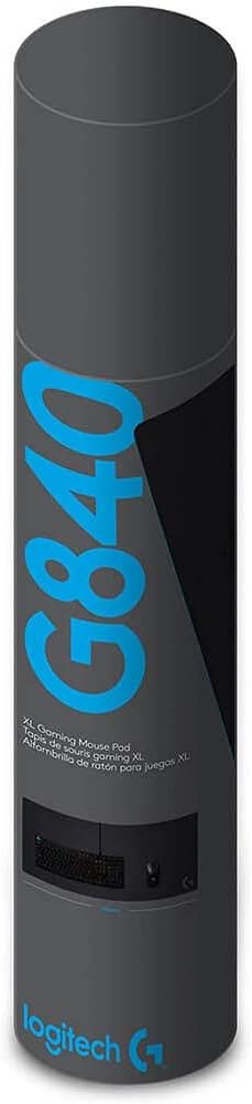 Logitech G840 XL Cloth Gaming Mouse Pad Thin Pad Stable Rubber Base Performance-Tuned Surface Moderate Surface Friction Durable Tube for Transport - Black