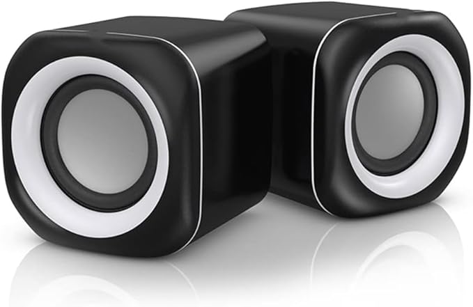 Computer Speakers for Desktop Computer Speaker Deep Bass Sound Loudspeaker USB Mini Audio Speakers for Laptop Notebook Desktop PC Multimedia Loudspeakers(B)