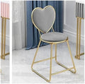 Round Stool Industrial Gaming Chair with Cushioned Seat for Office Bedroom and Vanity White Leather Home Furniture
