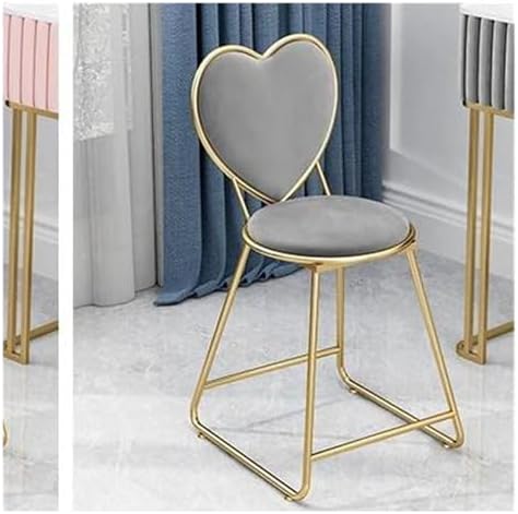 Round Stool Industrial Gaming Chair with Cushioned Seat for Office Bedroom and Vanity White Leather Home Furniture