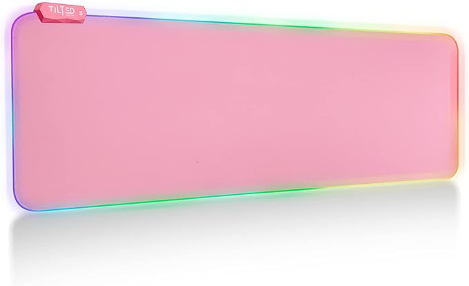 Tilted Nation Pink Mouse Pad | RGB Gaming Mouse Pad Pink (Create Your Dream Setup) Large LED Mousepad Mats for Desk with 8 Light Modes Smooth Gliding and Easy to Clean - Girl Gaming Accessories