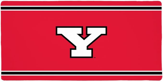 Youngstown State Penguins Primary Logo Stripes Large Gaming Mouse Pad Desk Mat with Stitched Edges Non-Slip Base for Gamer Home and Office 31.5 x 15.7