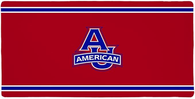 American University Eagles Primary Logo Stripes Large Gaming Mouse Pad Desk Mat with Stitched Edges Non-Slip Base for Gamer Home and Office 31.5 x 15.7