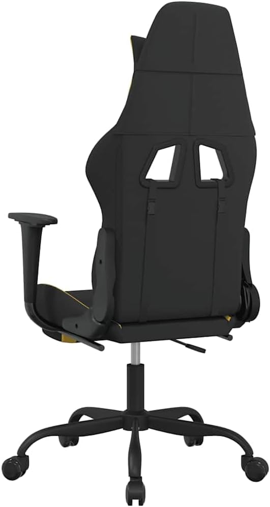 Gaming Chair Black and Yellow with Massage Functionality and Adjustable Armrests for Ergonomic Support and Durable Build