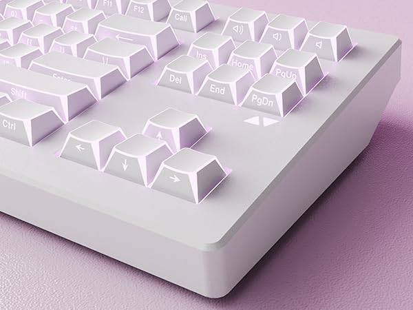 ZORNHER CG870 Wireless Mechanical Keyboard80% White Gaming Keyboard Creamy KeyboardShine Though Double Shot KeycapsCreamy Sounding Linear SwitchesHot-Swappable