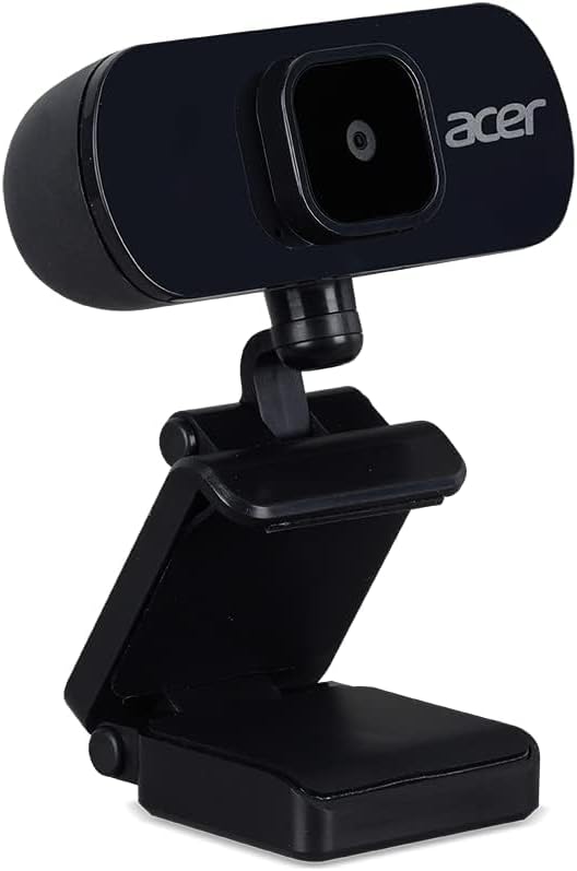acer Full HD USB Streaming 2MP Webcam | 1080P HD | 360° Rotation | Digital Microphone | Plug &amp Play for Desktop or Laptop PC | Stream for Zoom Skype Facetime YouTube | Conference Calls &amp MS