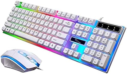 Keyboard Mouse Combo RGB Gaming Keyboard and Backlit Mouse ComboUSB Wired Backlit KeyboardLED Gaming Keyboard Mouse Set for Windows PC with USB