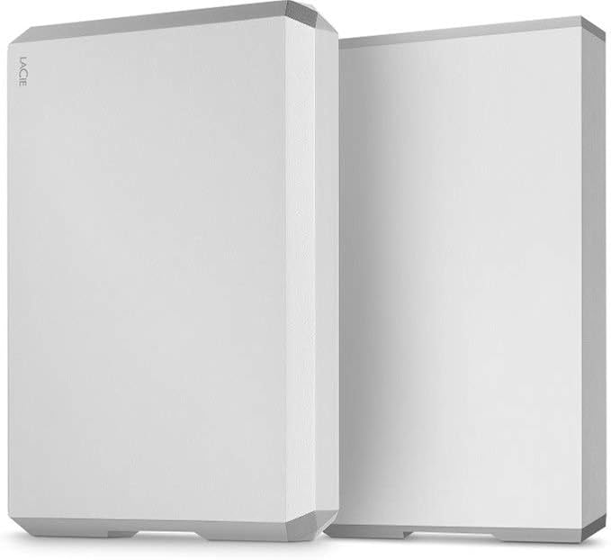 LaCie Mobile Drive 2 TB  External Hard Drive HDD – Moon Silver USB-C USB 3.0 With Rescue Services (STHG2000400)