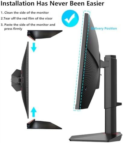 Foldable Anti-Glare Monitor Hood for 24-27 inch Screens Desktop Computer Sunshade with Adjustable 180° Angle Side Panel Display Shading Reduces Glare &amp Enhances Focus (1 Set)
