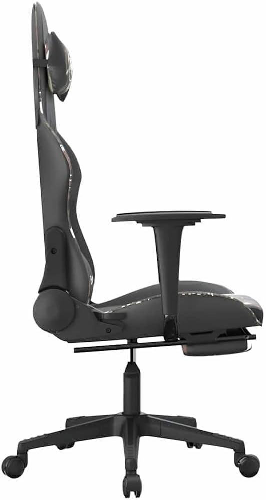 Ergonomic Gaming Chair with Footrest Adjustable Reclining Faux Leather for Office Desk Computer Room