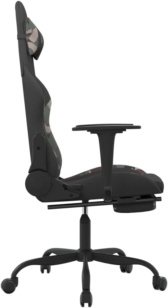 SKM Massage Gaming Chair with Footrest Black and Camouflage Fabric (16.3 KG/35.86 LBS)
