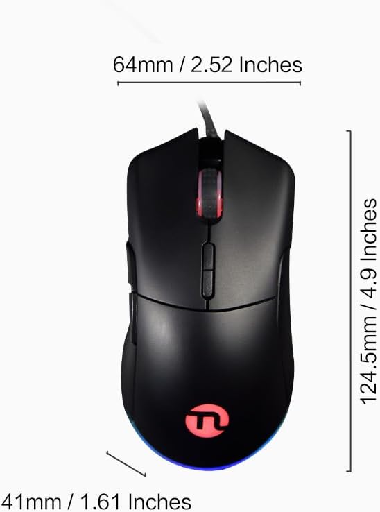 NINGMEI GM55 Wired Mouse Matte Surface Ergonomic Design Silent and Durable Gaming and Office Mouse for PC &amp Laptop