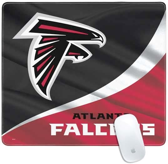 Skinit Medium Gaming Mouse Pad - Officially Licensed Atlanta Falcons Design with Stitched Edges Waterproof Non-Slip Rubber Base Desk Mat for Keyboard &amp Mouse 17.7 x 15.75 inches
