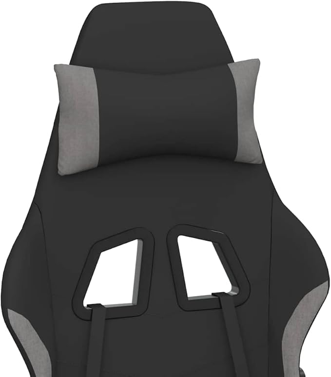 Ergonomic Gaming Chair with Massage Adjustable Height Gel Seat Cushion Footrest Black and Grey Polyester for Computer Office Gamer
