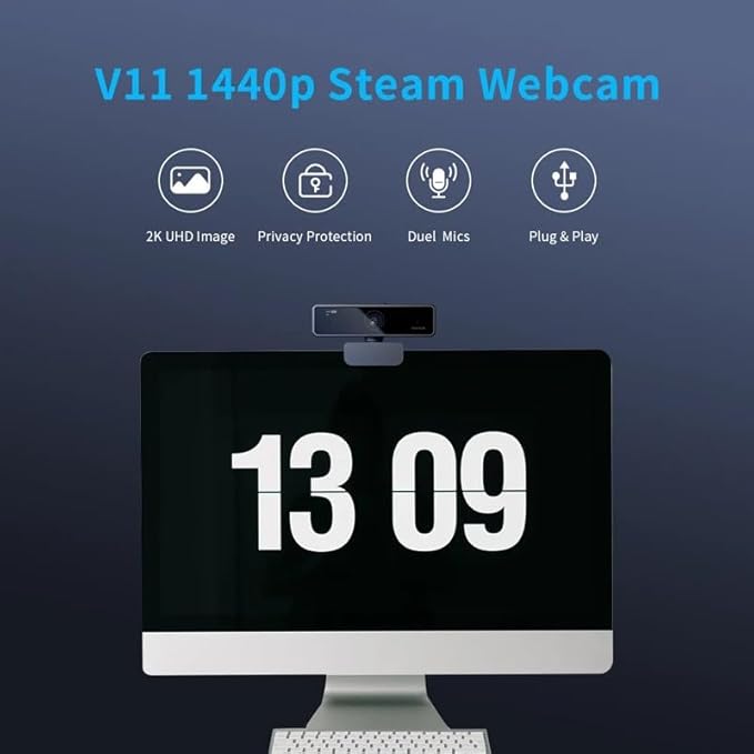 2K Webcam with Microphone 1080P 60fps Computer Mini Web Camera for PC Laptop