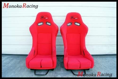 Medium Size Single Comfortable Fabric Simulator Cockpit Gaming Chair Racing Seat (Red-A Pair)