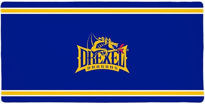 Drexel University Dragons Primary Logo Stripes Large Gaming Mouse Pad Desk Mat with Stitched Edges Non-Slip Base for Gamer Home and Office 31.5 x 15.7