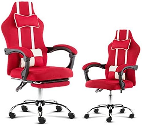 Chair Computer Chair Lift Swivel Chair Office Chair High Back Reclining Chair with Footstool Ergonomic Gaming Chair (Color : Red)