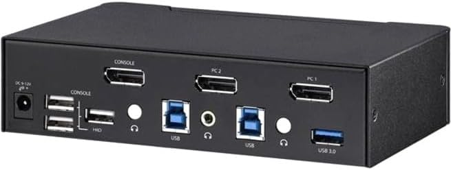 StarTech.com 2 Port DisplayPort KVM Switch - 4K 60Hz - Single Display - Dual Port UHD DP 1.2 USB KVM Switch with Integrated USB 3.0 Hub &amp Audio-Dell HP Apple Lenovo-TAA Compliant (SV231DPU34K) Bl