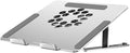 Veemoon Aluminum Alloy Adjustable Laptop Cooler Stand with Quiet LED Fan Ventilated Cooling Pad for Gaming and Office Use Compatible to 17.3-inch Laptops Silver