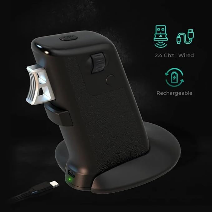 FireGrip Gun Mouse for Shooter Games — Vertical Pistol Grip Design Vibration Feedback 2.4G Wireless &amp Wired Programmable Buttons for FPS Gaming