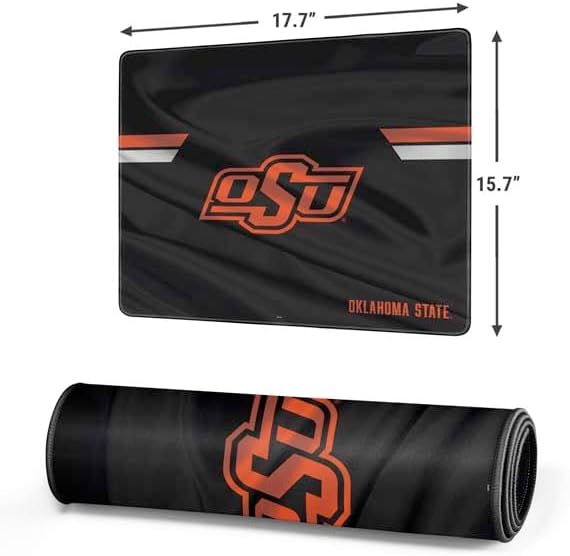 Skinit Medium Gaming Mouse Pad - Officially Licensed Oklahoma State Jersey Design with Stitched Edges Waterproof Non-Slip Rubber Base Desk Mat for Keyboard &amp Mouse 17.7 x 15.75 inches