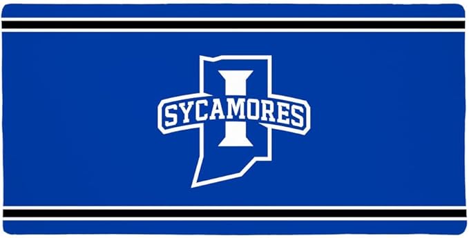 Indiana State University Sycamores Primary Logo Stripes Large Gaming Mouse Pad Desk Mat with Stitched Edges Non-Slip Base for Gamer Home and Office 31.5 x 15.7