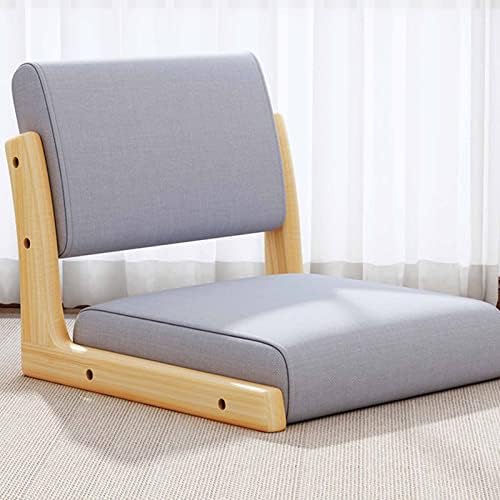 BTZHY Floor Chair Floor Chair Portable Legless Chair with backrest Legless Stool Made of Solid Wood with Comfortable Cotton and Linen Upholstery Portable Single seat Chair