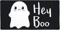 Hey Boo Cute Kawaii Ghost Large Gaming Mouse Pad Desk Mat with Stitched Edges Non-Slip Base for Gamer Home and Office