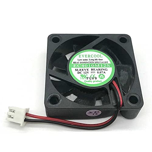 EverCool EC4010M12S 40x40x10mm DC 12V 0.07A 2-Wire Server Cooling Fan for Laptops and Electronics