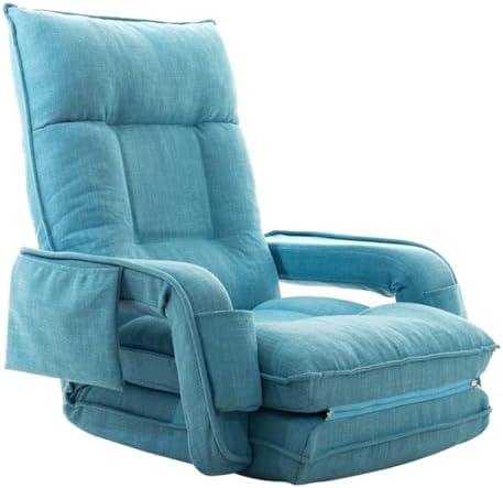 Floor Chair Floor Chair with Backrest Foldable Floor Chair Foldable Floor Gaming Chair with 6 Positions Lazy Sofa Meditation Chair Window Chair Foldable Floor Sofa with Armrests (/Blue B)