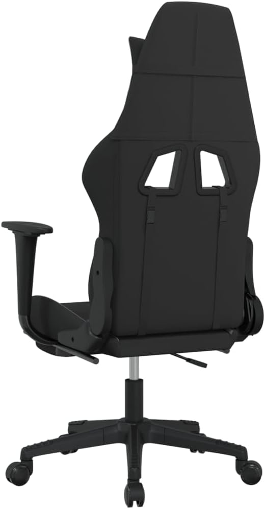SKM Massage Gaming Chair with Footrest Black and Light Grey Fabric (Weight-16KG)