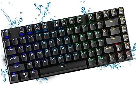 Computer KeyboardUSB Wired RGB Backlit Blue Switch Mechanical Gaming PC Game Keyboard81 Keys