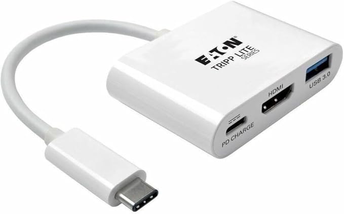 TRIPP LITE USB-C to HDMI Adapter Converter Multiport with USB Hub PD Charging 5 Gbps Data Tranfer Thunderbolt 3 Compatible 1080p@60Hz Plug-and-Play Operation 3-Year Warranty (U444-06N-HU-C)