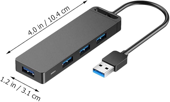 USB Hub Ports High-Speed Data Splitter with Auxiliary Power Input Cable for Accessories Supports Dual SSD Compatible with Mouse Keyboard for Desktop Laptop