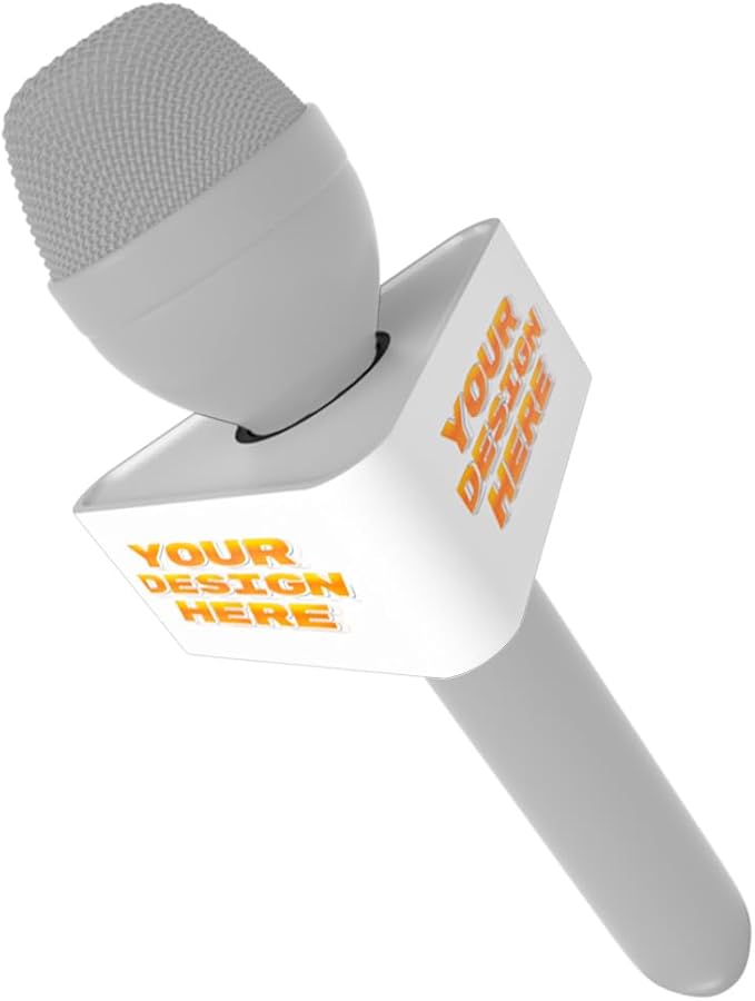 Custom Microphone Logo Box Compatible with RE50/B mic Personalize Omnidirectional Dynamic Microphone Flag (White Triangle)