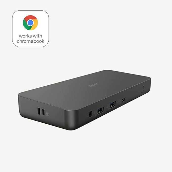 Acer 15 in 1 USB Type-C Docking Station Certified by Google up to 3 Monitors (2 x HDMI + 2 x DP) 65W PD Power 7 USB Ports RJ45 Ethernet Dock for All Chromebooks - Acer Dell HP Lenovo ASUS