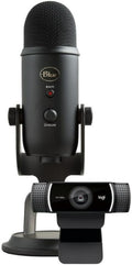 Logitech Blue Microphones Yeti USB Microphone (Blackout) Plus C922 Pro Stream Pro Streamer Pack