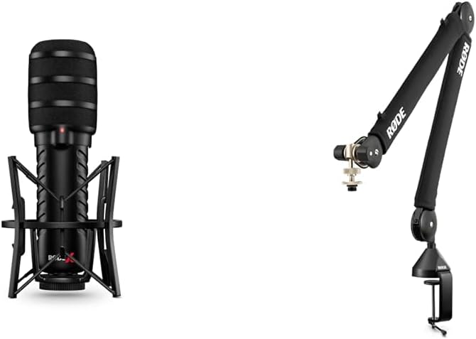 Rode XDM-100 USB Dynamic Microphone &amp PSA1+ Desk-Mounted Broadcast Microphone Boom Arm